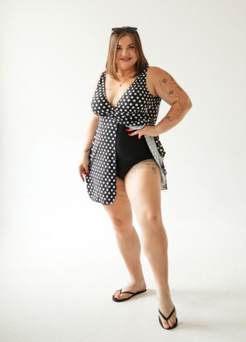 Чорно-білий літній купальник плаття суцільний купальник-сукня, суцільний Ods