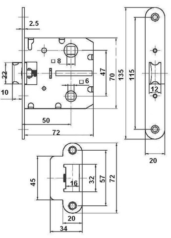 Механізм 258 СP 47mm хром RDA (322520081)