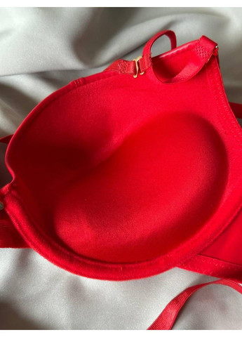 Красный комплект бюстгальтер push-up + трусики слипы 8188 красный Weiyesi