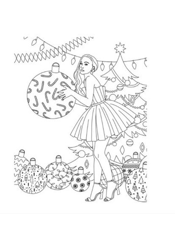 Книга розмальовка антистрес girls fashion Christmas Фешн-розмальовки Антистресові розмальовки Жорж (366218489)