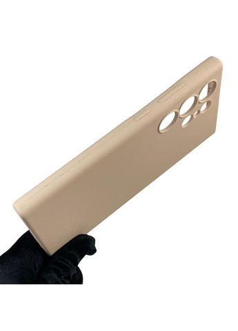 Чохол для Galaxy S24 Ultra (SM-S928B) силіконовий з мікрофіброю нековзний на самсунг с24 ультра пудровий Samsung (366390271)