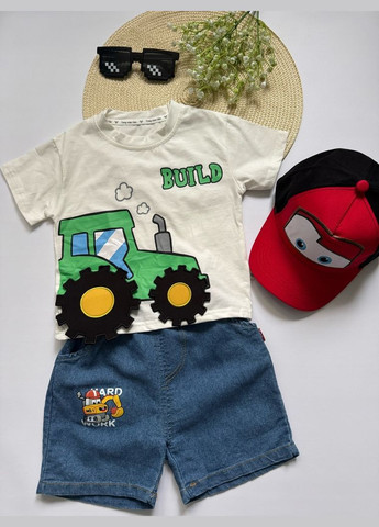 Комбінований демісезонний костюм на літо хлопчику build колір білий 10798 No Brand