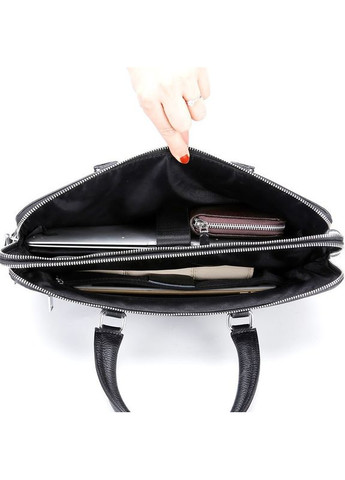 Шкіряна чоловіча ділова сумка-портфель портфель для ноутбука чорний 64028 Tiding Bag (336182106)