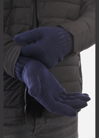 Перчатки мужские акриловые утепленные темно-синего цвета Let's Shop (307791418)