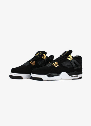 Черные всесезонные кроссовки мужские и женские nike air jordan 4 retro royalty black | найк аир джордан 4 ретро черные No Brand