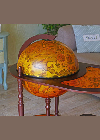 Глобус бар зі столиком Старовинні карти коричневий сфера 42 см (42004R) Гранд Презент (279624874)