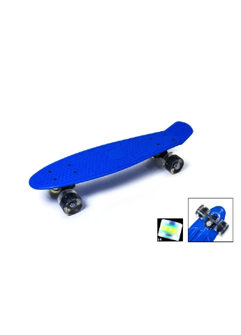 Пенни борд Blue светящиеся колеса No Brand (388911399)