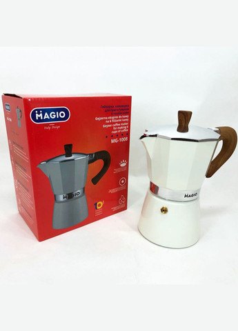 Кавоварка з функцією приготування трьох чашок кави MG-1008 300 мл, Гейзерна IN-710 кавоварка сталь Magio (349822258)