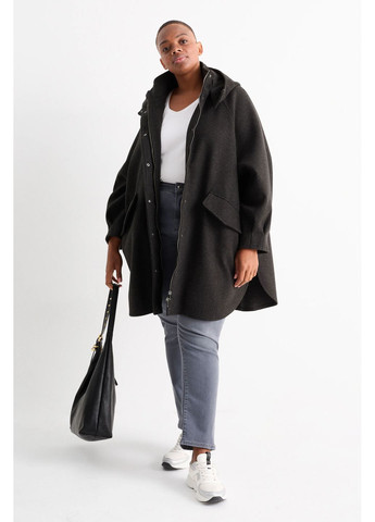 Серое демисезонное Пальто с капюшоном C&A