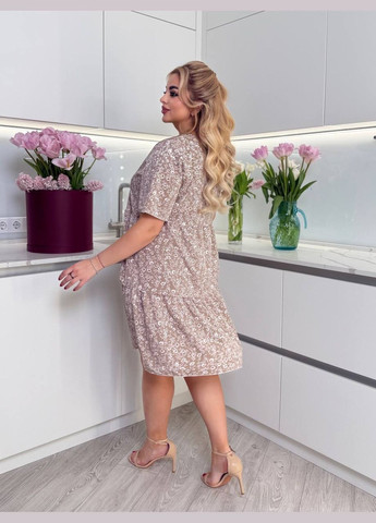 Кавова сукня у квітах Fashion