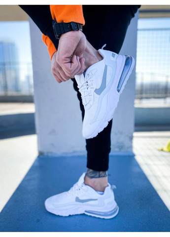 Белые демисезонные кроссовки мужские nike react 270 white reflective найк реакт No Brand