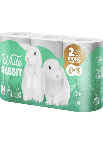 Туалетний папір White Rabbit 3 шари 6 рулонів (4770023346046) Grite (315346356)