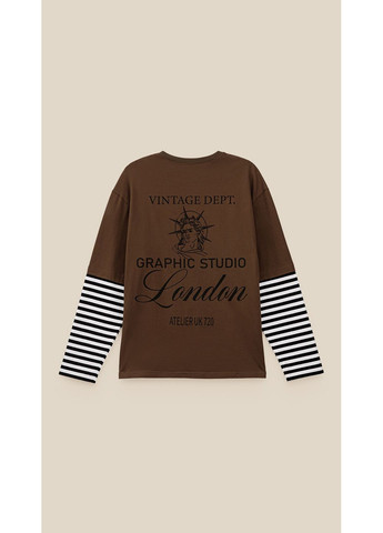 Коричневый демисезонный повседневный лонгслив LAWA