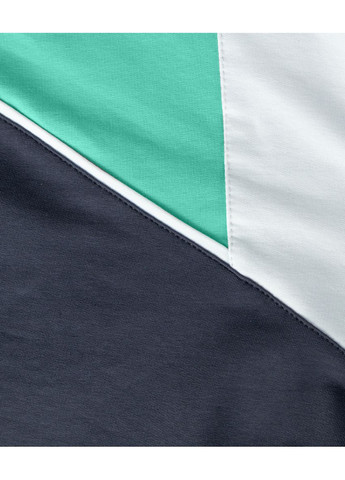 Костюм №1 с капюшоном двунитка трехцветный белый, мята, грей 4PROFI (370439323)