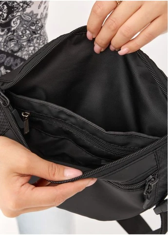 Женская сумка на пояс бананка Tirso Max черный оксфорд Sambag (402115250)