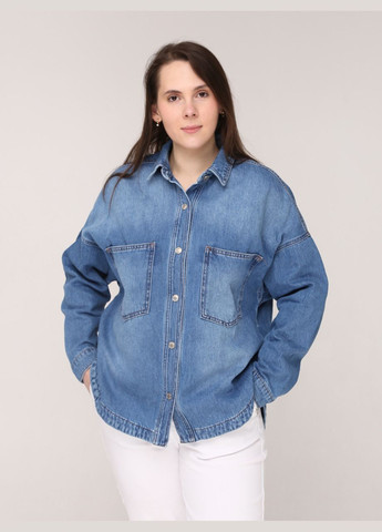 Сорочка жіноча світло-синя джинсова широка з потертостями Whitney вільна (290254899)