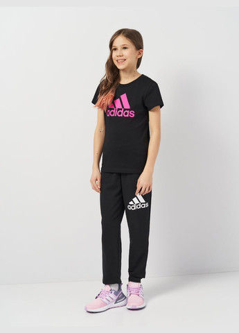 Чорна демісезонна футболка з бавовни adidas