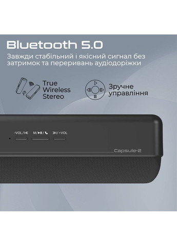 Портативна акустика Capsule-2 Black (capsule-2.black) Promate (311951768)