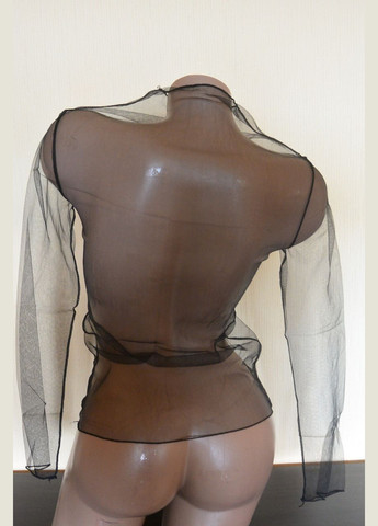 Чёрная прозрачная кофточка гольф кофточка сетка водолазка блузка honey fashion accessories one size (xs/s) черный (10-110) No Brand