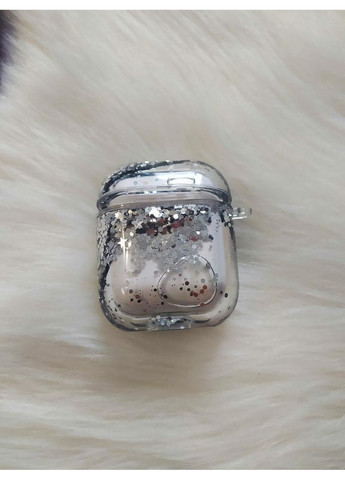 Чохол для навушників AirPods 1, 2 з блискітками срібний Trends Airpods 1/2 (360897041)