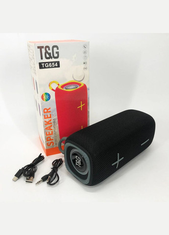 Портативная колонка Bluetooth TG654 8W с подсветкой, аккумуляторная колонка для музыки. Цвет: черный No Brand (359474577)