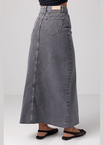 Джинсова спідниця з розрізом та бічним гульфіком чорний колір 34р (sku_03167) No Brand (315796917)