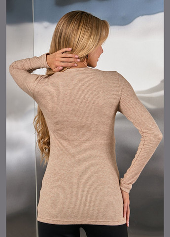 Теплий джемпер для вагітних та годуючих бежевий в рубчик Юла мама (302965720)