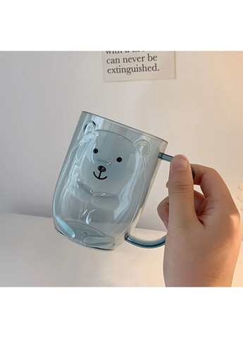 Пластиковая кружка "Медвежонок" с объемной 3D-вставкой, голубая, 250 мл No Brand (351470216)