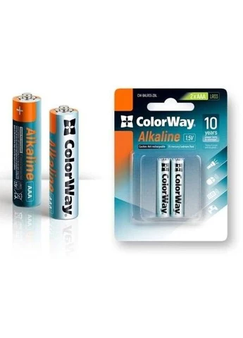 Батарейка AAA (LR03), щелочная, СolorWay Alkaline Power, 2 шт, 1.5V, Blister (CW-BALR03-2BL) CW-BALR03-2BL Colorway (395355105)