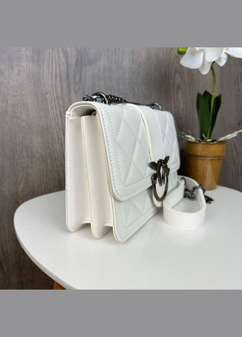 Мини сумочка клатч с птичками на цепочке из экокожи белая (sku_1303Б) No Brand (330576217)