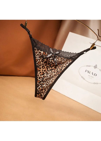 Женские стринги трусики леопардовые стринги на лямках комплект из 2 шт леопардовых трусов для девочек No Brand (365814696)