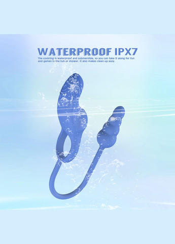 Ерекційне кільце з анальним плагом Kissen Dally вібруюче, синє Chisa (341305976)