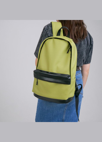 Універсальний рюкзак у зручному розмірі в екошкірі, колір олива ToBeYou city (293247130)
