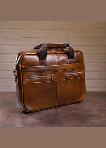 Шкіряний портфель чоловічий для ноутбука і документів коричневий розмір 40х30х7 см 14626 Vintage (362418013)