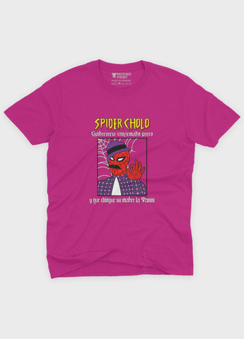 Рожева демісезонна футболка для дівчинки з принтом супергероя - людина-павук (ts001-1-fuxj-006-014-099-g) Modno