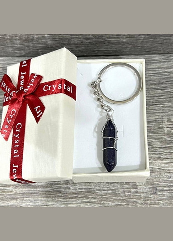 Кулон натуральный камень Авантюрин "Ночи Каира" в виде кристалла шестигранника в оплетке на брелке в коробочке Овен (331291900)