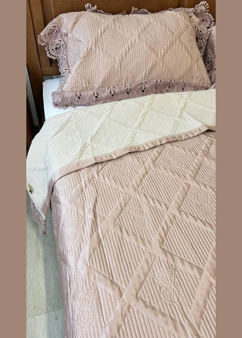 Плед із наволочками євро 220х240 см пудра (П-M-velurEvro5070-53) No Brand (306633897)