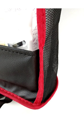 Сітка органайзер тримач з кишенею між передніх сидінь в салон машини автомобіля (479316-Prob) Чорний з червоним Unbranded (317169980)