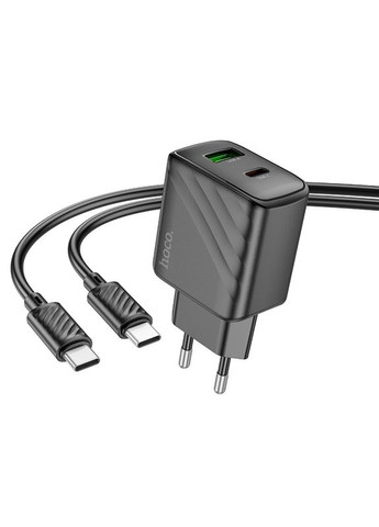 Мережевий Зарядний Пристрій CS23A 1USB/1USB-C PD/QC 30W+Type-C to Type-C Hoco (337995038)