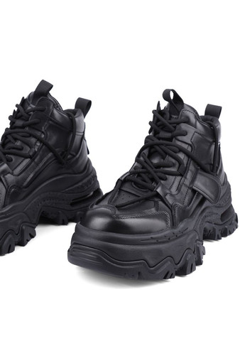 Осенние женские ботинки 3933-1 черная кожа MIRATON