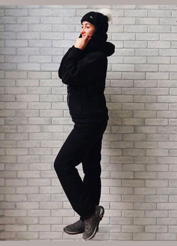 Теплый женский спортивный костюм на флисе трехнитка с начесом зима, полубатал кофта на молнии с капюшоном No Brand (318363405)