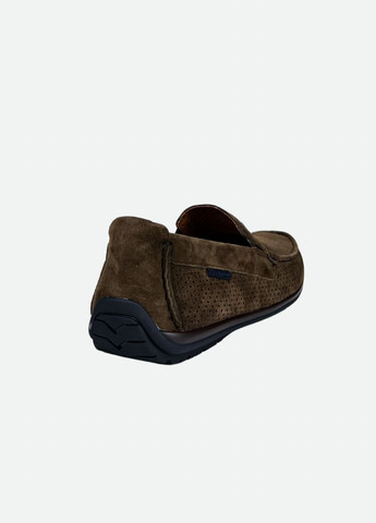 Коричневые мужские мокасины коричневые из натуральной замши с перфорацией, 1992akn-0228, 39 Cosottinni