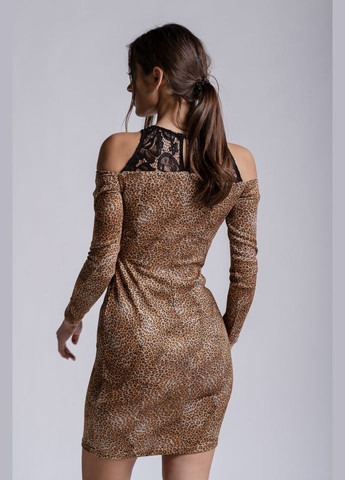 Золотой трикотажное платье Arjen