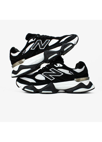 Черно-белые демисезонные кроссовки мужские и женские new balance 9060 black white | нью беланс 9060 черные белые No Brand