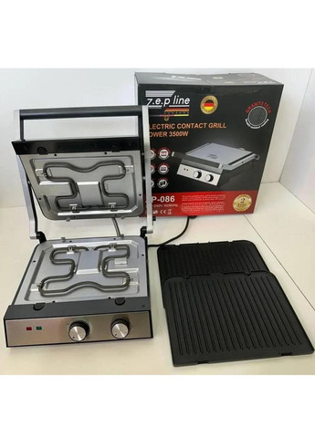 Електричний притискний гриль 3500W зі знімними пластинами Zepline ZP-086 (302737034)