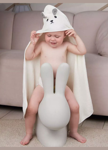 Детское полотенце с капюшоном 80х80 Белое (П4К-kutochok25-003) No Brand белый