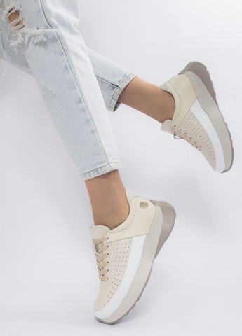 Кроссовки женские Fashion бежевые демисезоны (292445342)