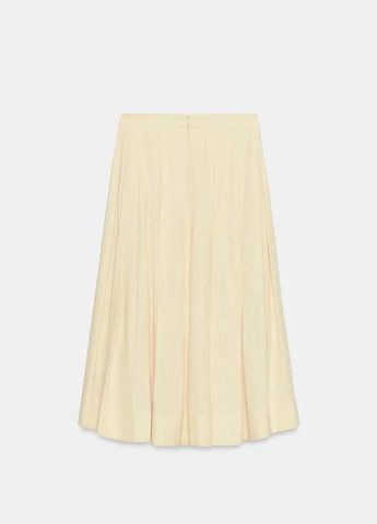 Бежевая однотонная юбка Zara