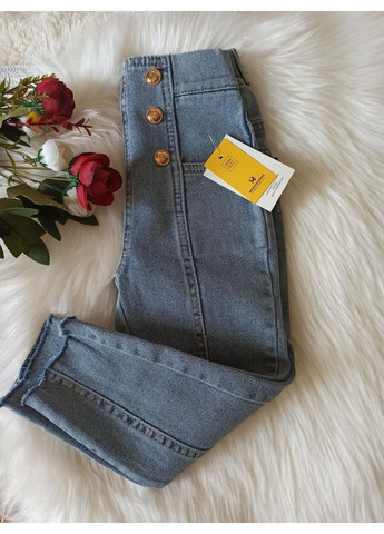 Джинси з високою талією для дівчинки No Brand джинси (371773829)