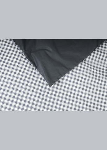 Комплект постільної білизни сімейний 143х210х2 наволочки 2х40х60 Ranforce Elite (MS-820000025) Moon&Star Gray Square (284416113)